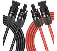 OTYMIOW Cable Fotovoltaico MC4 Solar 4mm² 2PZ Cable de Extensión Paneles Solares 5m Cable de Alimentación Enchufe SolarCable Solar con Conector Hembra y Macho CableSolar(Rojo/Negro de -45° a 125°)