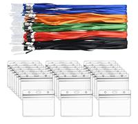 OTYMIOW Cordón con Tarjetero 50pares Portatarjetas de Identificación para Mujeres y Hombres con Cordones para el Cuello, Oficina, Tarjeteros, Insignias para el Cuello con Tarjetero de Identificación