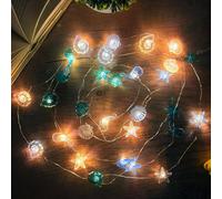 OTYMIOW Guirnalda Luces Hadas Criaturas Marinas 30 LED Decoraciones para Interiores y Exteriores 3 m Luces de Cadena de Animales Marinos LucesHadas Operadas por Batería/USB para Ventanas Cortina