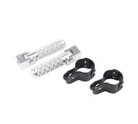 OU SI DUO Reposapiés De Carretera Pedales Estriberas Plegables Abrazaderas para B&MW F650GS F650CS G650GS F700GS F800GS F 700 800 GS Reposapiés Motocicleta(Plata)