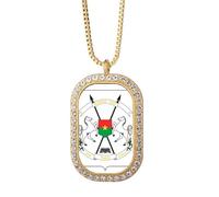 Ouagadougou Burkina Faso - Collar con colgante con emblema nacional de diamantes y cristales dorados