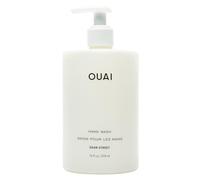 OUAI Jabón de manos líquido con aceite de jojoba, aguacate y rosa mosqueta para piel reponida, exfoliante suave para baño + jabón de manos de cocina (474 ml)