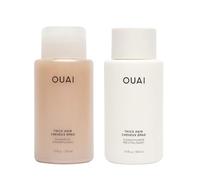 OUAI Juego de champú grueso y acondicionador, combate el encrespamiento y nutre el cabello seco y grueso con queratina, raíz de malvavisco, manteca de karité y aceite de aguacate, libre de parabenos