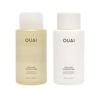 OUAI Juego de champú y acondicionador fino, champú y acondicionador sin sulfatos para cabello fino, fabricado con queratina, raíz de malvavisco, manteca de karité y aceite de aguacate, libre de