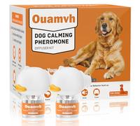 Ouamvh Difusor calmante para perros, difusor calmante 4 en 1 de feromonas para cachorros, kit de enchufe de feromonas relajantes para perros, alivio del estrés, ansiedad, combatir arañazos y