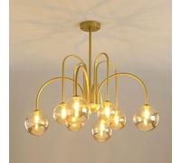 OUBBDVRT Candelier de Glass Globe Candelier LED Modern Gold Iron Techo Accesorio Colgante Colgante Compatible con Cocina de Vivienda de Dormitorio, lámpara de araña