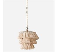 OUBBDVRT Estilo Bohemio Macrame Cotton Sombra Candelier Lámpara de Tejido Colgante de Tejido a Mano Decoración del Techo de Techo E27 1 Luces, candelabro