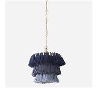 OUBBDVRT Estilo Bohemio Macrame Cotton Sombra Candelier Lámpara de Tejido Colgante de Tejido a Mano Decoración del Techo de Techo E27 1 Luces, candelabro