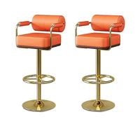 OUBBDVRT Juego de 2 taburetes de Bar giratorios Ajustables con Espalda y reposapiés, sillas de Altura de mostrador de Cuero Falso para cenas de la Isla de Cocina, Verde Moderno con pies Plateados