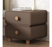 OUBBDVRT Palabra Nocturna de Madera Maciza con 2 cajones y Almacenamiento de Cuero Mesa Auxiliar Moderna Minimalista para Sala de Estar o Dormitorio