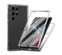 OUBELI Funda para Samsung Galaxy S25 Ultra Carcasa de Teléfono 360 Grados con Protector de Pantalla Integrado Antigolpes Silicona Funda Doble Cara Bumper Transparente Case- Transparente