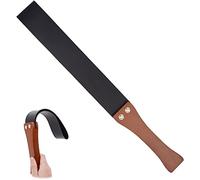OUBFUUY Paleta de Cuero Mango de Madera Antideslizante, Fusta para Caballos, 19'' Cultivos de Equitación, Negro