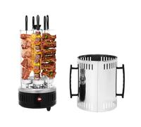 OUBUBY Barbacoa eléctrica vertical, 1000 W, parrilla eléctrica, parrilla de kebab Döner, parrilla vertical, parrilla de mesa, parrilla eléctrica giratoria para casa, balcón o jardín (5)