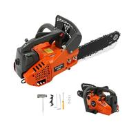 OUBUBY Motosierra de gasolina de 25,4 cc con espada de 300 cm, 1,2 CV, minimotosierra de 2 tiempos, gasolina máx. 9000 rpm, lubricación automática de cadena, motosierra Top Handle para el cuidado del