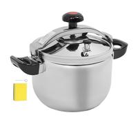 OUBUBY Olla a presión de cerámica funcional de 9 l, de acero inoxidable, 26 cm, olla a presión, de acero inoxidable, incluye inducción de cocina sana, cierre de botón giratorio para todo tipo de