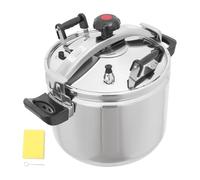 OUBUBY Olla a presión de cerámica funcional de 9 litros, de acero inoxidable, 26 cm, olla a presión, de acero inoxidable, incluye inducción de cocina sana, cierre de botón giratorio para todo tipo de