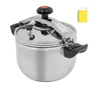 OUBUBY Olla a presión de cerámica funcional de 9 litros, de acero inoxidable, 26 cm, olla a presión, de acero inoxidable, incluye inducción de cocina sana, cierre de botón giratorio para todo tipo de
