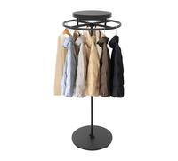 OUBUBY Perchero redondo giratorio de metal, 140 cm, portátil, multifuncional, para tiendas, dormitorios, tiendas (negro)