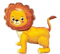 Ouceanwin Globos de león de cumpleaños, globos 3D de león de pie, globo gigante de aluminio, globos de helio, animales del bosque, decoración de cumpleaños infantil, león, selva, decoración de
