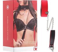 Ouch! Collar y Correa con Lado de Piel y Otro de Neoprene Reversible Rojo - 230 gr
