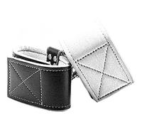 Ouch! Reversible Ankle Cuffs Blanco Esposas con Lado en Piel y Otro en Neoprene - 131 gr