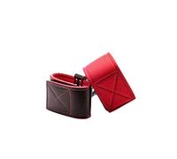 Ouch! Reversible Wrist Cuffs Rojo Esposas con Lado en Piel y Otro en Neoprene - 126 gr