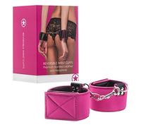 Ouch! Reversible Wrist Cuffs Rosa Esposas con Lado en Piel y Otro en Neoprene - 126 gr