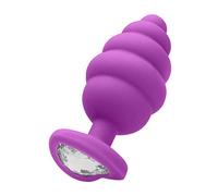 Ouch! - Shots Extra Large Ribbed Diamond Heart Plug - Purple 125 ml