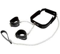 Ouch! Velcro Collar With Leash And Hand Cuffs - With Adjustable Straps