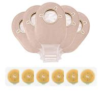 Ouchan - Bolsa de dos piezas para la ostomía, con tarjeta de medida, cuidado del estoma de la colostomía, corte a medida, aprobado por la FDA. BD17141, Two Piece With Closure 15PCS, 100