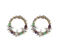 oucle d'oreille licorne Personalidad Pendientes de botón de flor pequeña para las mujeres Pendientes de botón femeninos de metal moda simple temperamentoDeft ha sido elaborado