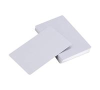 OUCRIY 50 Piezas, 5 Colores, Impresionantes Espacios en, Marcado Láser, Tarjetas de Visita Lisas de Metal Grabadas para Tarjetas de Visita (Plata)