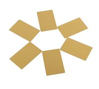 OUCRIY 50 Piezas, 5 Colores, Impresionantes Espacios en, Marcado Láser, Tarjetas de Visita Lisas de Metal Grabadas para Tarjetas de Visita (Amarillo)
