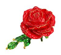 OUCRIY Caja de estilo vintage pintada a mano con forma de rosa con esmalte rico y diamantes de imitación brillantes, decoración única para el hogar, sala de estar, dormitorio