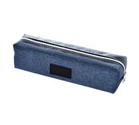 OUCRIY Estuche minimalista de lona de color puro con gran capacidad para la escuela y el hogar (azul)