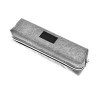 OUCRIY Estuche minimalista de lona de color puro con gran capacidad para la escuela y el hogar (gris)