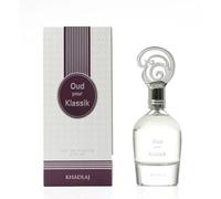 Oud Pour Klassik - Perfume Khadlaj de 100 ml, fragancia de nicho de lujo de larga duración para hombres y mujeres, elegante mezcla de bergamota, almizcle, pachulí, geranio, oudh y madera de cedro
