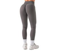 OUDOTA Leggings deportivos para mujer Scrunch Butt Gym Leggins sin costuras cintura alta levantamiento de glúteos pantalones de yoga Shape Push Up leggins deportivos para mujer largos, A gris., S