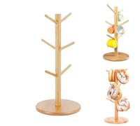 OUDQFCJ 1 PCS Soporte para Pretzels de Bambú, Árbol Grande para Pretzels, Portavasos, Soporte para Embutidos (H x D: 33 x 15,5 cm)
