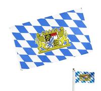 OUDQFCJ 1 Unidad Bandera de Baviera para Decoración de Oktoberfest, Decoración Bávara con Ojales de Latón, Bandera Cervecera para Festival de Cerveza, Bar, Fiesta en Jardín (150×90 cm)