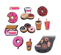 OUDQFCJ 10 Piezas Adornos para Zapatos, Decoraciones para Zuecos, Accesorios Crocs, Pins, Crocs Charms, Zapatos y Pulseras de Niñas, Regalos de Fiesta(Estilo de Comida)
