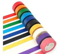 OUDQFCJ 10 rollos Cinta escribible, adhesiva de colores para manualidades, Washi Tapes, Masking Tape, carrocero pintura(10 mm x 13 m) (multicolor/arcoíris)
