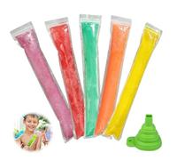 OUDQFCJ 100 Bolsas para Helados, Moldes para Hacer Helado, Bolsas de Polos con Embudo 22.5 x 5.5 cm Transparentes