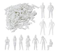 OUDQFCJ 100 piezas modelo sin pintar, Varias de pie y poses, Figuritas personas para proyectos de planificación arquitectónica, ferroviario, escenas y ciudades en miniatura (Escala H0 1:100) (Blanco)