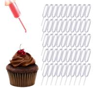 OUDQFCJ 100 Piezas Pipetas de Plástico, Gotero Líquido, Cuentagotas, Pipetas de Transferencia, Pipetas Graduadas, Pipetas Exprimibles, Goteros para Fresas, Chocolate, Mermelada (4 ml)