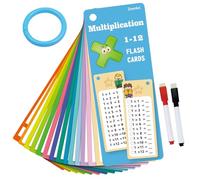 OUDQFCJ 15 Tarjetas de Aprendizaje 1x1 Juego de Multiplicación para Aprender a Contar Regalo Escolar Juegos para Niños a Partir de 5 Años con 2 Rotuladores