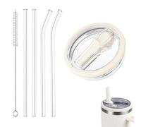 OUDQFCJ 1Pcs Tapa Reutilizable y Desmontable para Stanley Cup, Antigoteo con 2 Pajitas y 1 Cepillo para Pajitas (40oz Vaso)