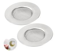 OUDQFCJ 2 Pcs Filtros para Fregadero, Ducha o Bañera - Rejilla de Acero Inoxidable Antióxido para Desagües, Previene Atascos, Diámetro Exterior de 7,5 cm