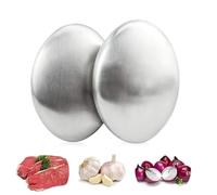 OUDQFCJ 2 PCS Jabón de Acero Inoxidable para Eliminar Olores de Cebolla, Pescado, Ajo y Olores Fuertes de las Manos, Ayudante de Cocina (6 cm x 4.5 cm)