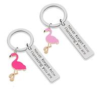 OUDQFCJ 2 piezas, Inspiradores, Motivadores y Alentadores, Flamingo Regalos para Mujeres, Llavero de Flamenco para Mujeres, Llavero Mujer, Llaveros Mujer, Regalos Inspiradores y Motivadores